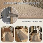 Lahome Modern Rainbow Easy Jute Rug, 2x8 Hallway Runner Washable Rugs for Entryway Farmhouse Kitchen Rug, Non Slip Indoor Outdoor Carpet Contemporary Throw Door Mat for Bedroom Porch