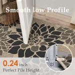 PureCozy 5x7 Black Floral Jute Outdoor Rug