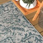 Jonathan Y Teal/Gray Boho Area Rug 5x8
