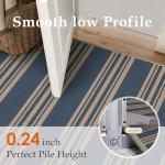 Navy Blue Striped 5x7 Jute Area Rug