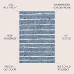 Blue/Ivory Berber Stripe Area Rug 3x5