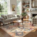 Lahome Moroccan Trellis Washable Small Area Rug, 3x5 Area Rug for Bedroom Living Room, Non-Slip Oriental Accent Throw Carpet for Kitchen Office Entryway Bathroom Office, Cream/Multi