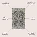 JONATHAN Y Black/Gray Vine Border Area Rug 5X8