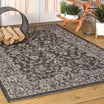 JONATHAN Y Black/Gray Vine Border Area Rug 5X8