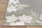 Washable 5x7 Outdoor Rug with Green Floral Border