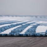 Navy Distressed Leaves Flat Weave Outdoor Rug 5'x7