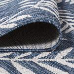 Palm Frond Indoor Outdoor Area Rug 3x5 Navy/Ivory