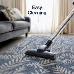 Palm Frond Indoor Outdoor Area Rug 3x5 Navy/Ivory