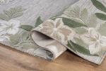 Washable 5x7 Outdoor Rug with Green Floral Border