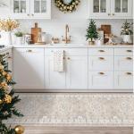 Beige Washable Runner Rug - 2x10 Vintage Style