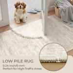 Restydon Rug Runners for Hallways Non Slip - 2x8 Runner Rug for Bedroom, Washable Runner with Rubber Backing, Soft Low-Pile Carpet for Kitchen, Laundry, Bathroom (2'x8', Beige/Ivory)