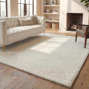 Ivory Handmade Wool Blend Area Rug 8x10
