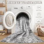 Area Rug Living Room Rugs - 8x10 Large Soft Indoor Neutral Modern Abstract Low Pile Washable Rug Carpet for Bedroom Dining Room Farmhouse Home Office - Grey