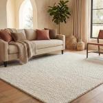 Ivory Handmade Wool Blend Area Rug 8x10