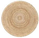 Hausattire Hand Woven Jute Braided Rug, 4’ Round – Natural, Reversible Boho Entry Area Rugs for Kitchen, Living Room I Farmhouse Decorative Floor Rug, 4 Feet Round