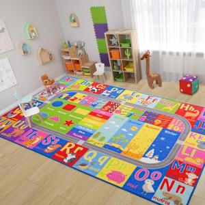 Kids ABC Alphabet Numbers Playroom Rug 3x5