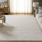 Ivory Handmade Wool Blend Area Rug 8x10