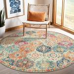 Lahome Moroccan Trellis Washable Round Area Rug