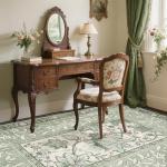 Sage Green Botanical 5x7 Vintage Area Rug