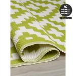FH Home Outdoor Rug - Waterproof, Fade Resistant, Reversible - Premium Recycled Plastic - Geometric - Porch, Deck, Balcony, Mudroom, Laundry Room, Patio - Aztec - Green & White Crease Free - 3 x 5 ft
