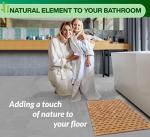 Bamboo Bath Mat - Foldable Wooden Bathmat - Accessories for Bathroom Sauna Spa Tub Step and Floor - 24 x 16 x 0.4 Inches [LxWxH] - Modern Farmhouse Decor Design
