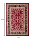Lyndhurst Red & Black Traditional Area Rug 5'3" x 7'6