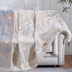 Jinchan Orange 100% Cotton Cozy Throw Blanket