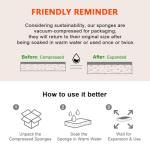 AIDEA Eco-Friendly Non-Scratch Cleaning Sponges, 6 Pack