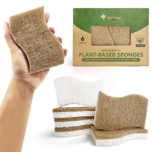 6-Pack Biodegradable Cellulose & Coconut Sponges