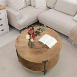 Bohème Wooden Round Coffee Table with Two Levels