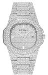 PINTIME Luxury Diamond Quartz Watch for Men and Women