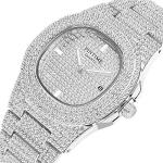 PINTIME Luxury Diamond Quartz Watch for Men and Women