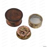 Vintage Marine Sundial Compass with Leather Case