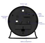 Tinload 4.5" Retro Silent Alarm Clock, Black