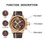 Men's Waterproof Military Sport Watch with Leather Band