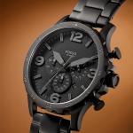 Fossil Nate Men's Black Dial Chronograph Watch