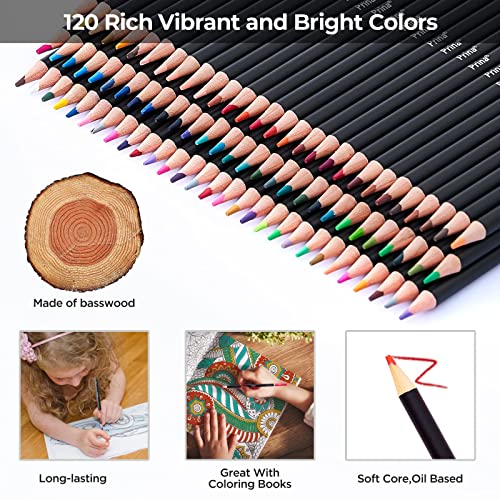 120 Vibrant Colored Pencils Set for Adults