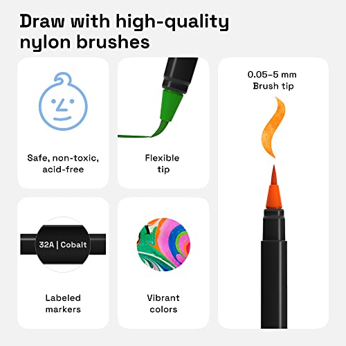 ARTISTRO 24 Flexible Brush Watercolor Markers