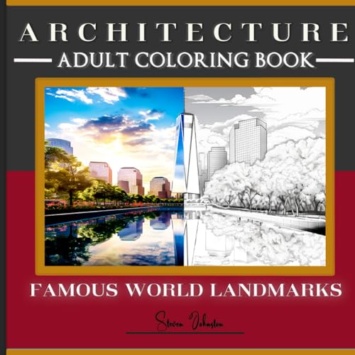Famous World Landmarks Adult Coloring Book