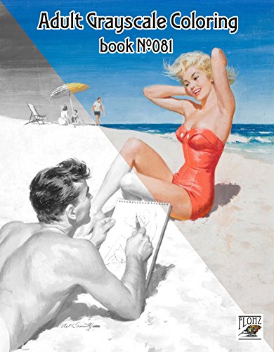 Pinup Sexy Girls Grayscale Adult Coloring Book