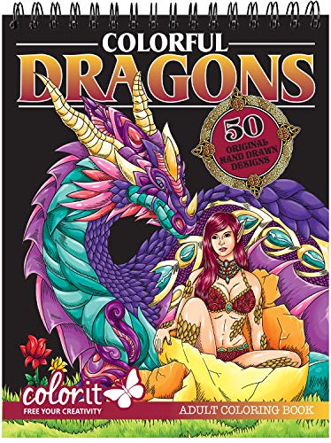 ColorIt Colorful Dragons Adult Coloring Book