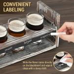 Wooden Beer Flight with Chalkboard and 4 Glasses