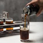 Wooden Beer Flight with Chalkboard and 4 Glasses