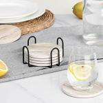 Set of 6 Black Marble Drink Coasters