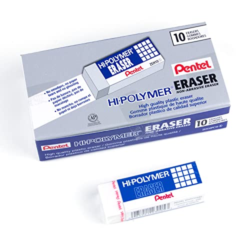 Pentel Hi-Polymer Large Block Eraser, 10 Pack