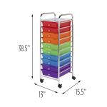 Rainbow 10-Drawer Rolling Cart for Art Supplies