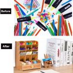 Wooden Desk Organizer with Drawer for Art Supplies