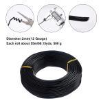 12 Gauge Black Aluminum Wire for Crafts - 55m