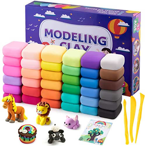 50-Color Air Dry Modeling Clay Kit for Kids