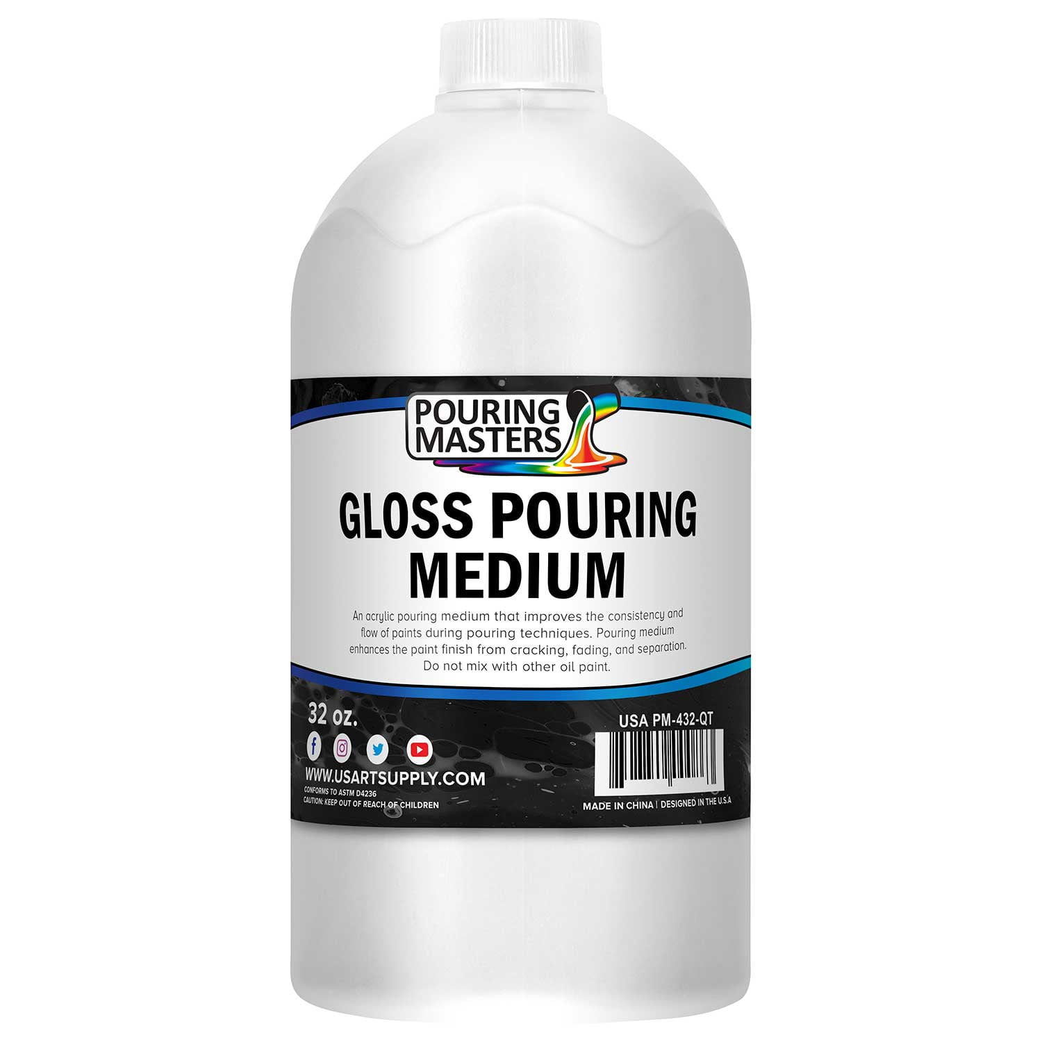 U.S. Art Supply 32 oz Gloss Pouring Medium
